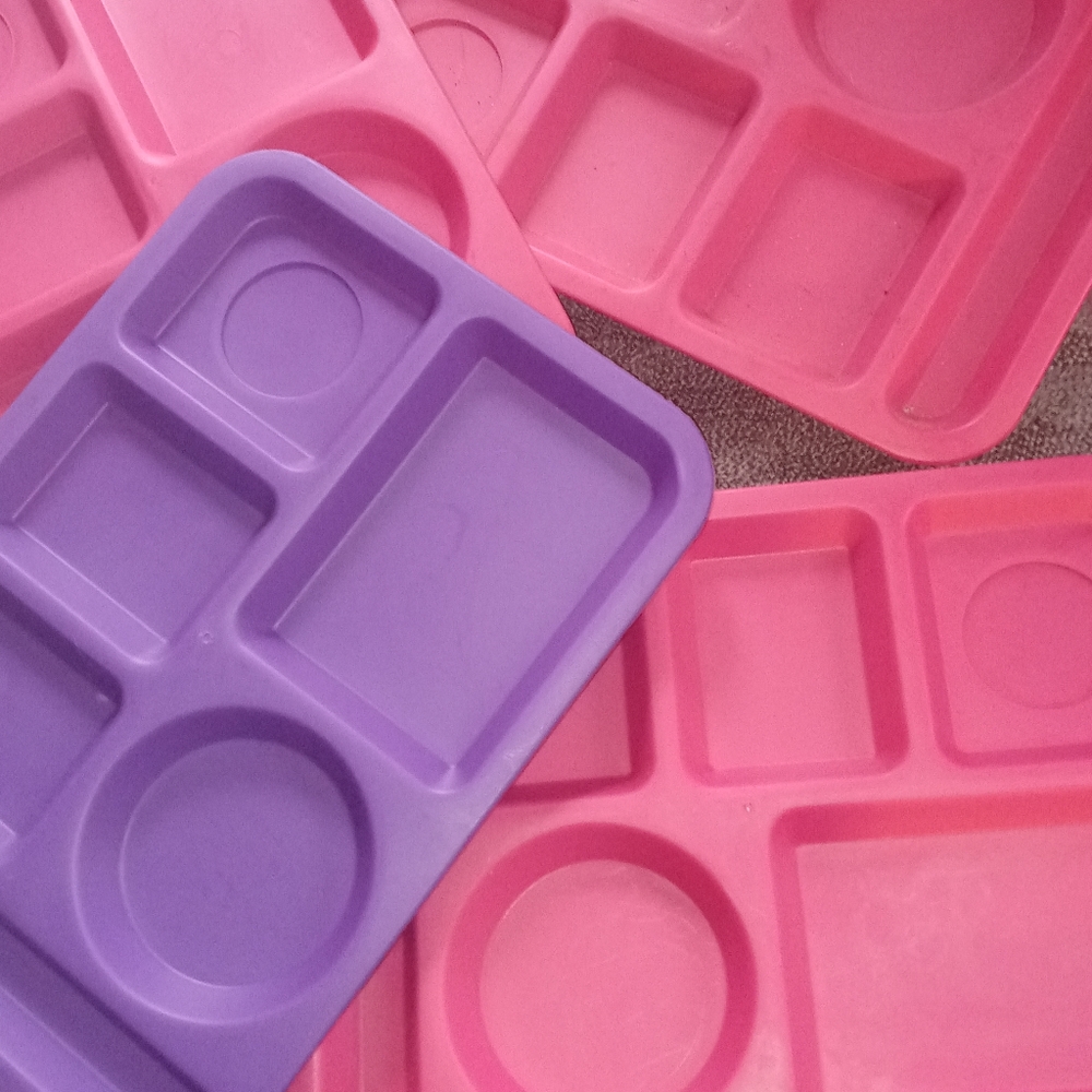 Tucker Housewares Plastic Four (4) Bright Color Cafeteria Style Trays